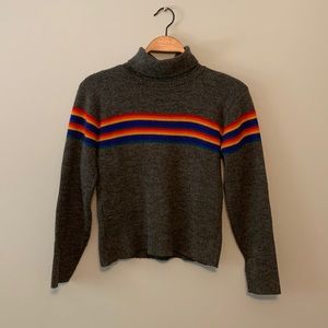 Vintage Scenario Knits Rainbow Cropped Turtleneck
